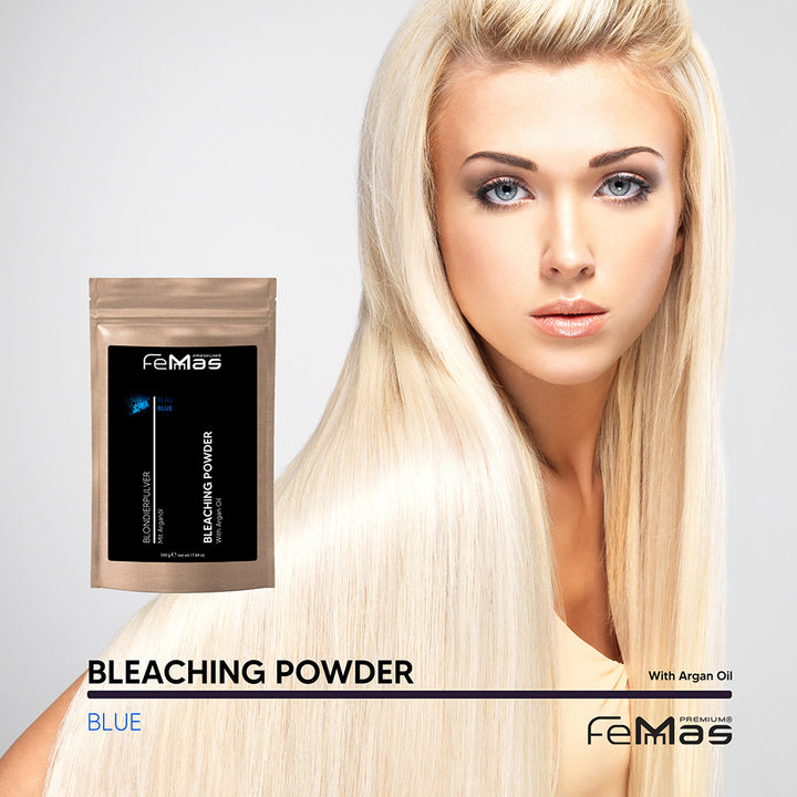 FemMas Blondierpulver Blau mit Arganöl – 500 g
