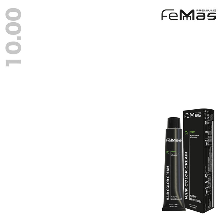 FemMas Haarfarbe 100 ml -Hellstes Blond Ultra-Intensiv (Farbcode: 10.00)