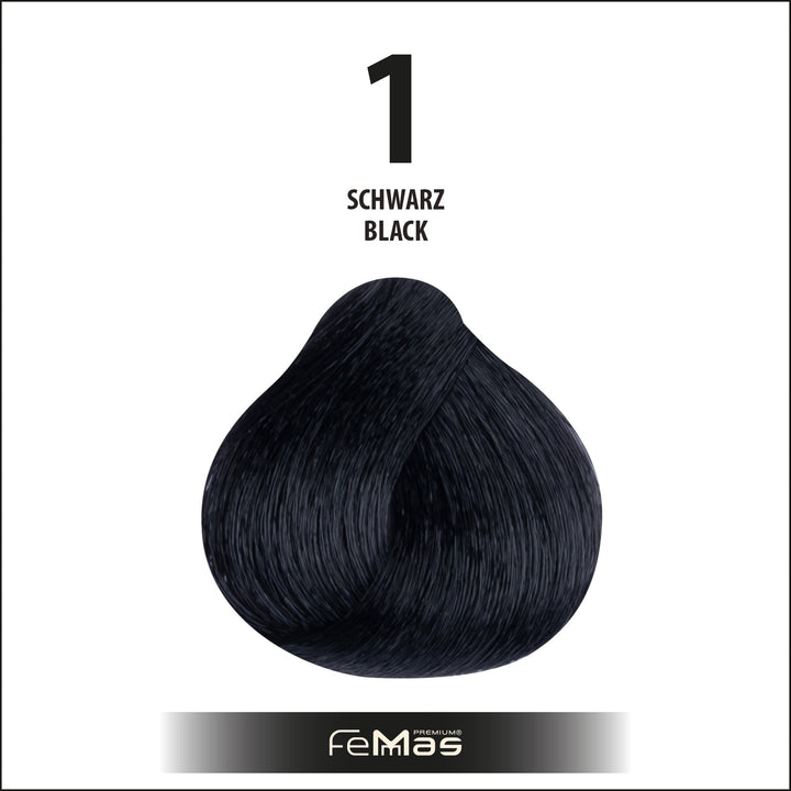 FemMas Haarfarbe 100ml - Schwarz (Farbcode: 1)