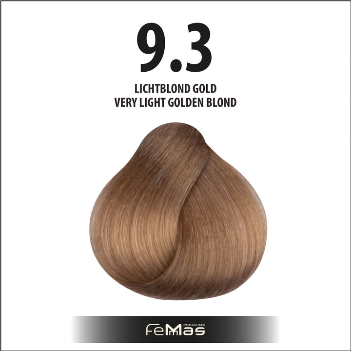 FemMas Haarfarbe 100 ml -  Sehr Hellblond Gold (Farbcode: 9.3)