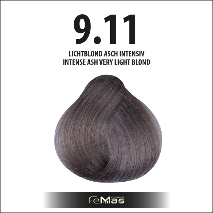 FemMas Haarfarbe 100 ml - sehr Hellblond Asch Intensive (Farbcode: 9.11)