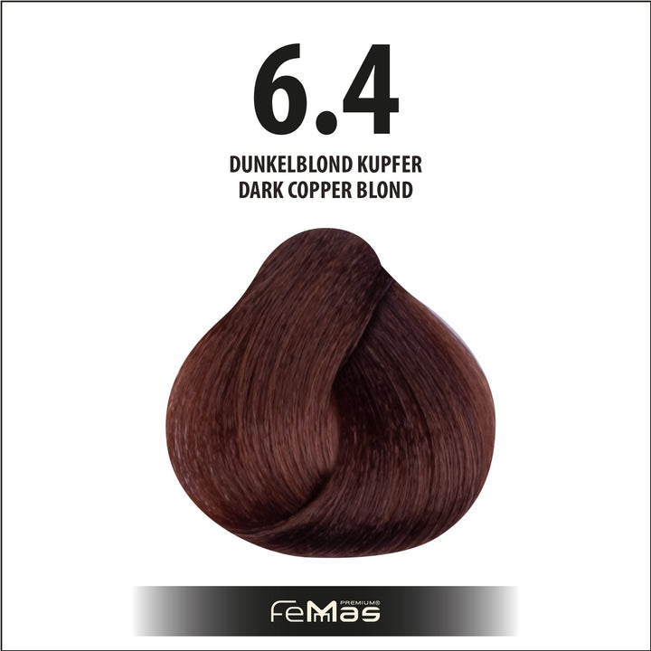 FemMas Haarfarbe 100 ml - Dunkelblond Kupfer (Farbcode: 6.4)