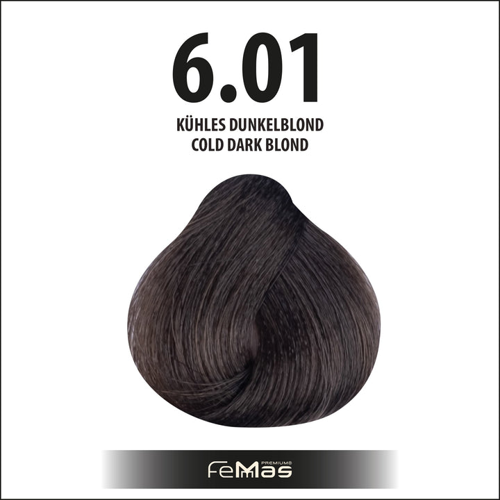 FemMas Haarfarbe 100 ml - Kühles Dunkelblond (Farbcode: 6.01)