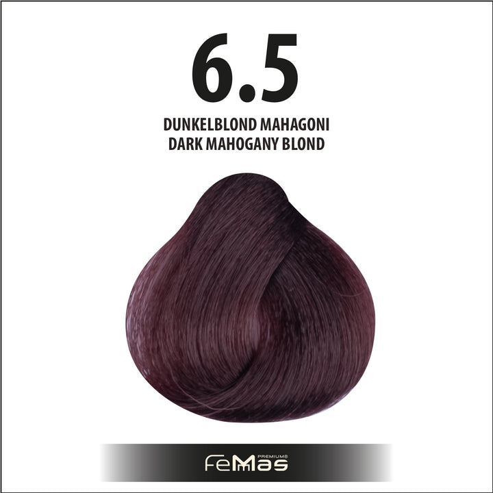 FemMas Haarfarbe 100 ml - Dunkelblond Mahagoni (Farbcode: 6.5)