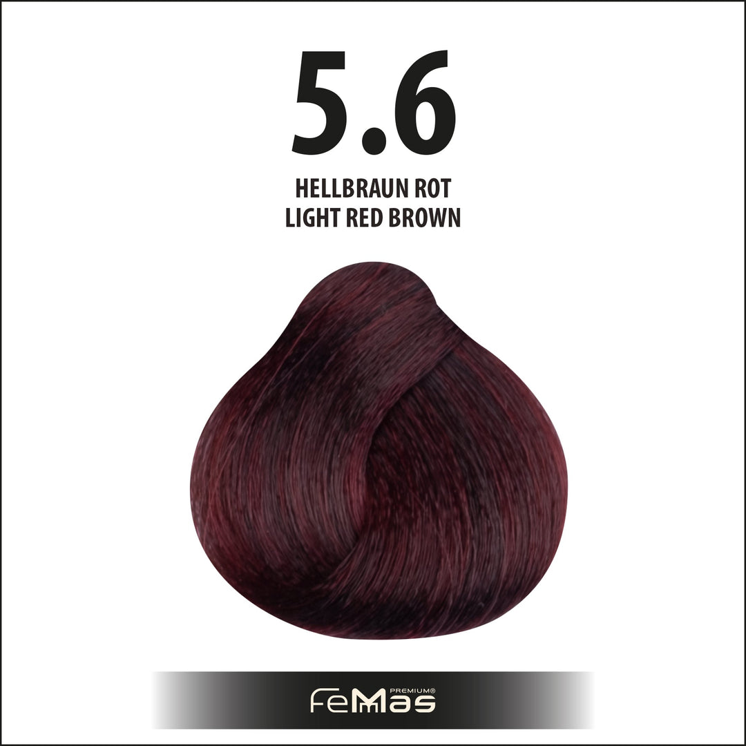 FemMas Haarfarbe 100 ml -  Hellbraun Rot (Farbcode: 5.6)
