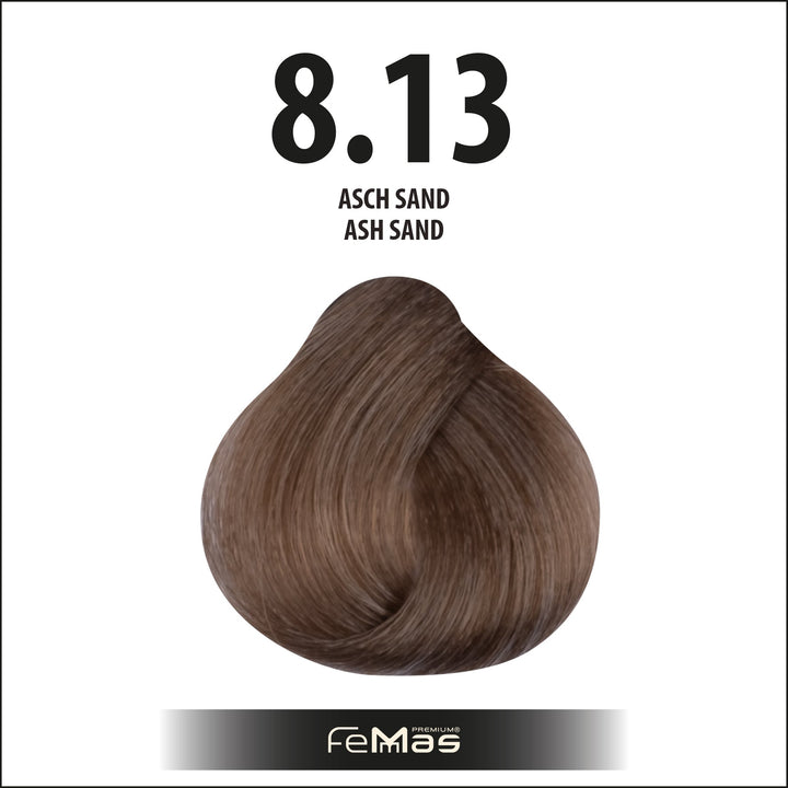 FemMas Haarfarbe 100 ml - Hellblond Asch Gold (Farbcode: 8.13)