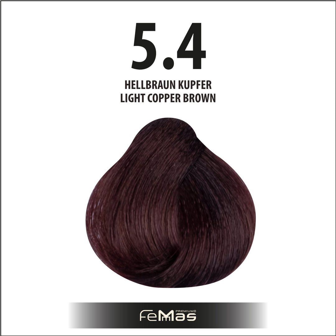 FemMas Haarfarbe 100 ml - Hellbraun Kupfer (Farbcode: 5.4)