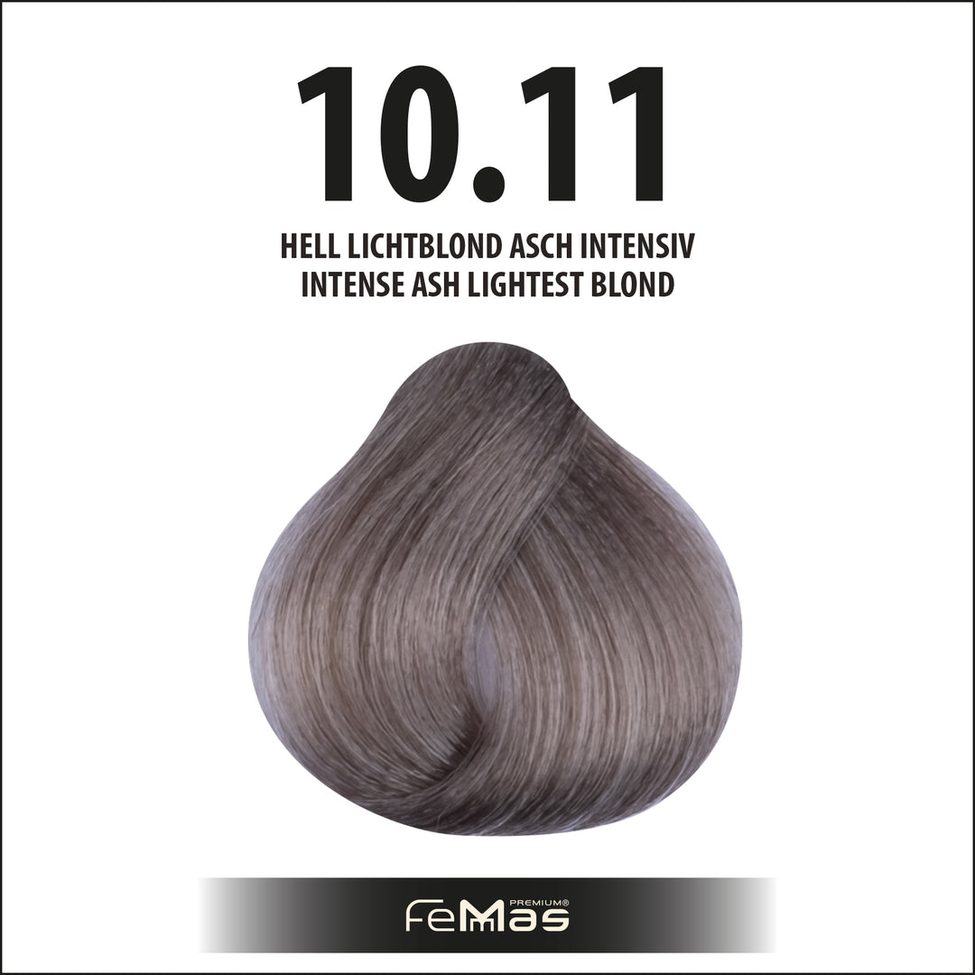 FemMas Haarfarbe 100 ml - Lichtblond Asch Intensive (Farbcode: 10.11)