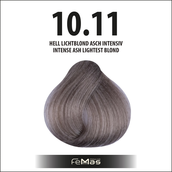 FemMas Haarfarbe 100 ml - Lichtblond Asch Intensive (Farbcode: 10.11)