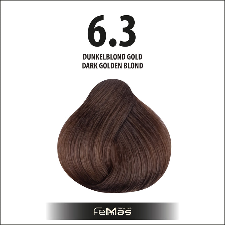 FemMas Haarfarbe 100 ml - Dunkelblond Gold (Farbcode: 6.3)
