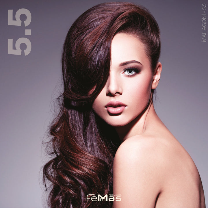 FemMas Haarfarbe 100 ml - Hellbraun Mahagoni (Farbcode: 5.5)