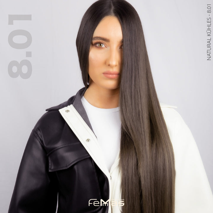 FemMas Haarfarbe 100 ml - Kühles Hellblond (Farbcode: 8.01)