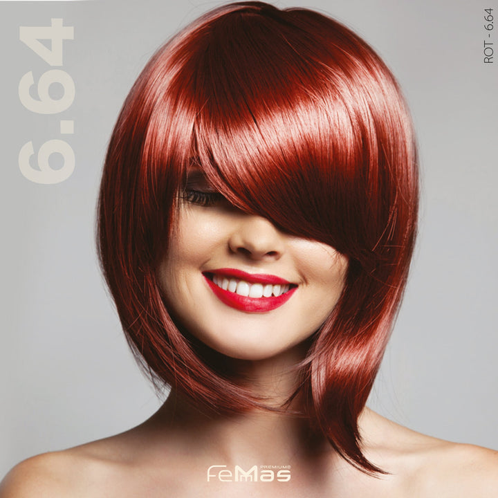 FemMas Haarfarbe 100 ml -  Dunkelblond Rot Kupfer (Farbcode: 6.64)