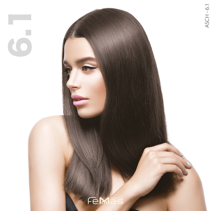FemMas Haarfarbe 100 ml - Dunkelblond Asch (Farbcode: 6.1)