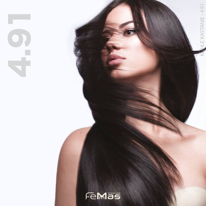 FemMas Haarfarbe 100 ml - Mittelbraun Kühle Kastanie (Farbcode: 4.91)