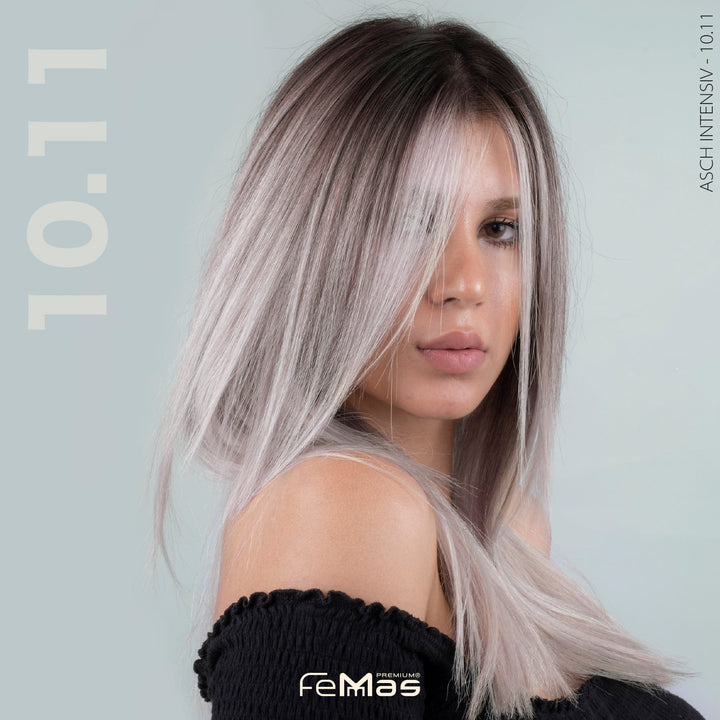 FemMas Haarfarbe 100 ml - Lichtblond Asch Intensive (Farbcode: 10.11)