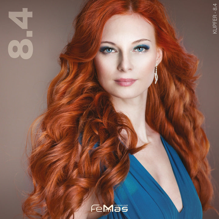 FemMas Haarfarbe 100 ml - Hellblond Kupfer (Farbcode: 8.4)
