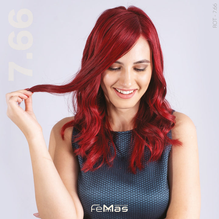 FemMas Haarfarbe 100 ml -  Mittelblond Rot Intensiv (Farbcode: 7.66)