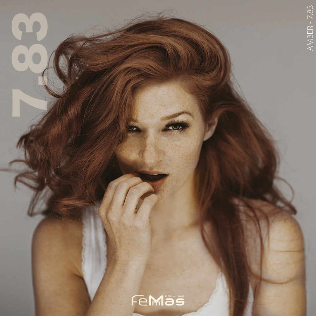 FemMas Haarfarbe 100 ml - Mittelblond Amber Gold (Farbcode: 7.83)