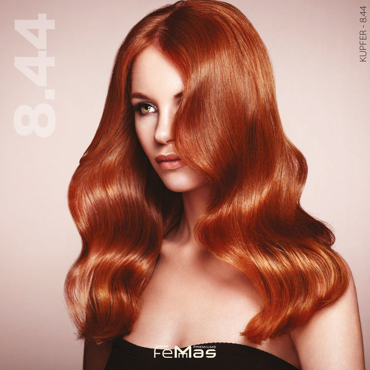FemMas Haarfarbe 100 ml - Hellblond Kupfer Intensiv (Farbcode: 8.44)
