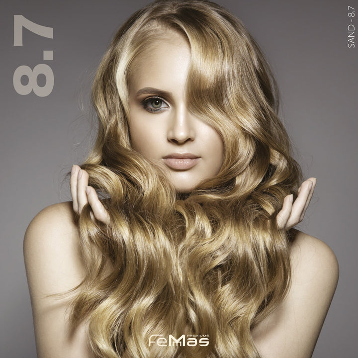 FemMas Haarfarbe 100 ml - Hellblond Sand (Farbcode: 8.7)