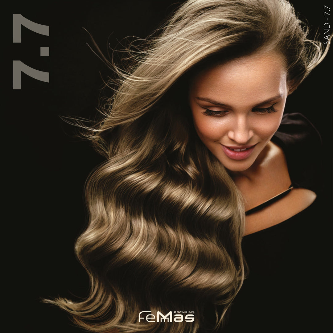 FemMas Haarfarbe 100 ml - Mittelblond Sand (Farbcode: 7.7)