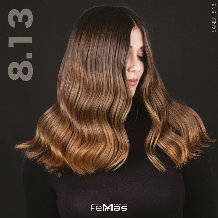 FemMas Haarfarbe 100 ml - Hellblond Asch Gold (Farbcode: 8.13)
