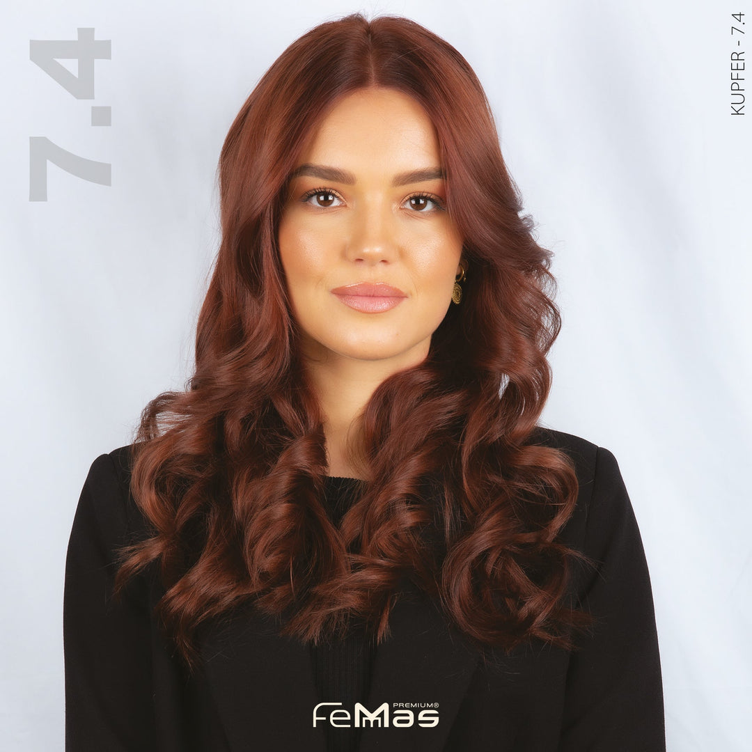 FemMas Haarfarbe 100 ml - Mittelblond Kupfer (Farbcode: 7.4)