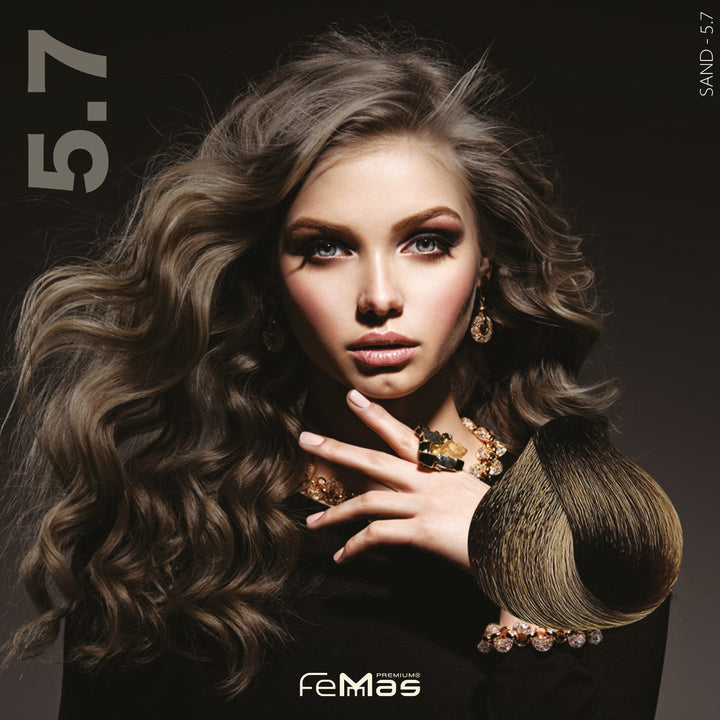 FemMas Haarfarbe 100 ml - Hellbraun Sand (Farbcode: 5.7)