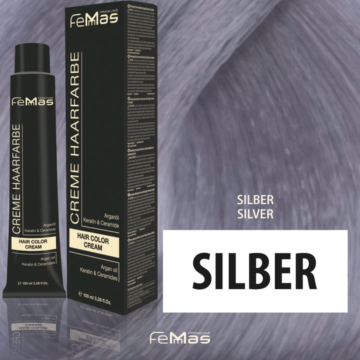 FemMas Haarfarbe 100 ml - Silber Pure & Mix