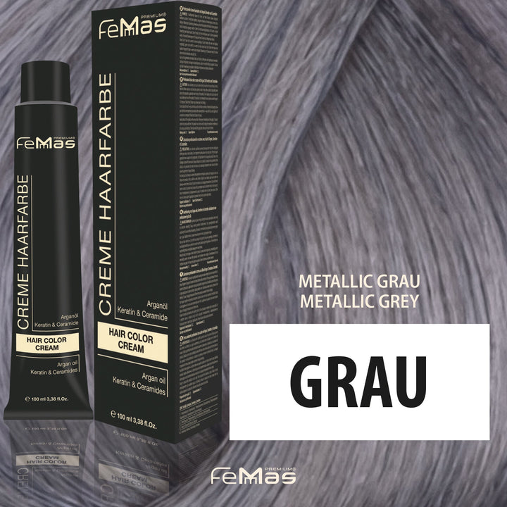 FemMas Haarfarbe 100 ml - Grau Metallic