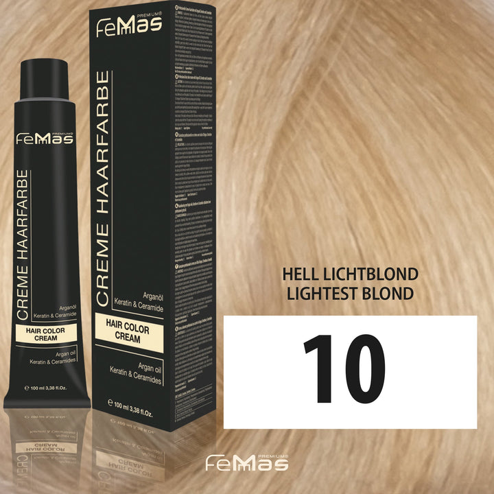 FemMas Haarfarbe 100 ml - Hell Lichtblond (Farbcode: 10)