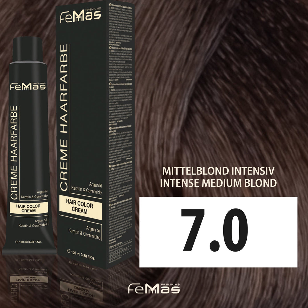 FemMas Haarfarbe 100 ml - Mittelblond (Farbcode: 7)