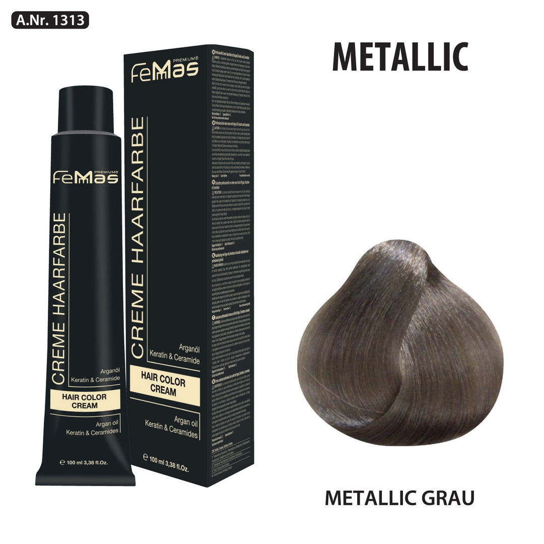 FemMas Haarfarbe 100 ml - Grau Metallic