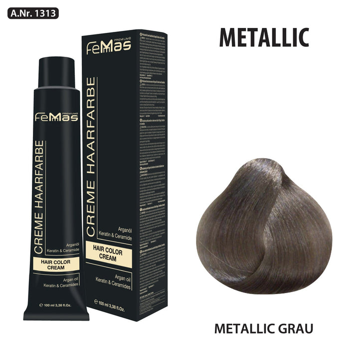 FemMas Haarfarbe 100 ml - Grau Metallic