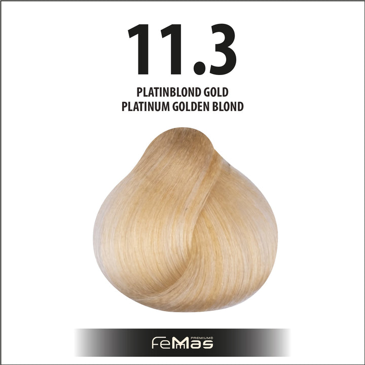 FemMas Haarfarbe 100 ml -  Platinblond Gold (Farbcode: 11.3)