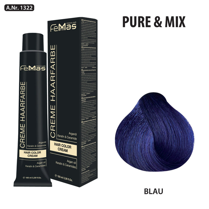 FemMas Haarfarbe 100 ml -  Blau Pure & Mix