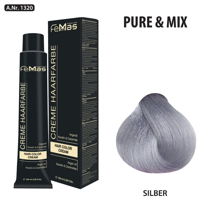 FemMas Haarfarbe 100 ml - Silber Pure & Mix