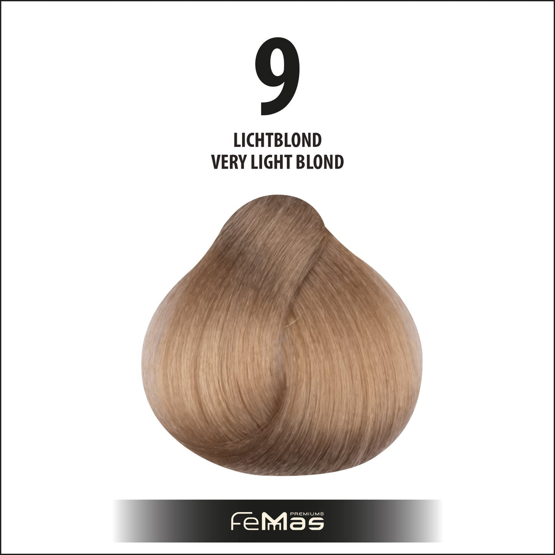 FemMas Haarfarbe 100 ml - Sehr Hellblond (Farbcode: 9)