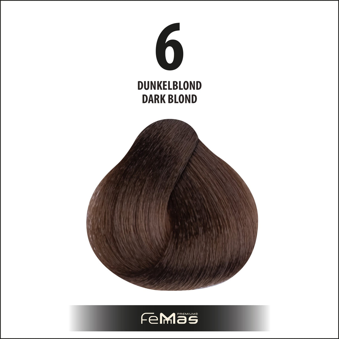 FemMas Haarfarbe 100 ml - Dunkelblond (Farbcode: 6)