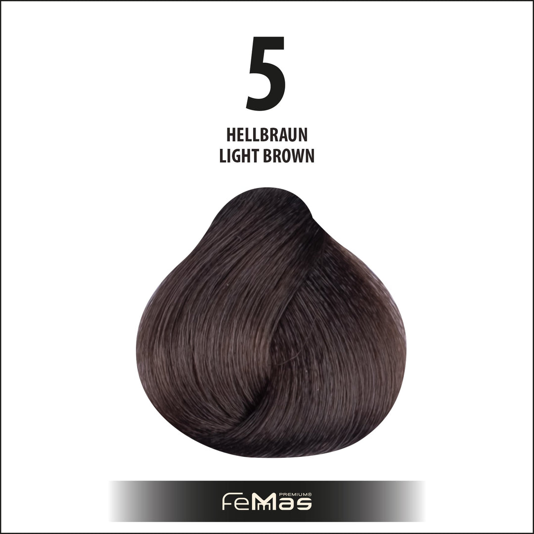FemMas Haarfarbe 100 ml - Hellbraun (Farbcode: 5)