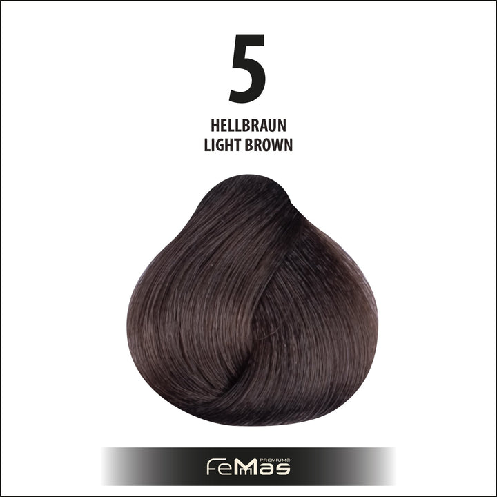 FemMas Haarfarbe 100 ml - Hellbraun (Farbcode: 5)