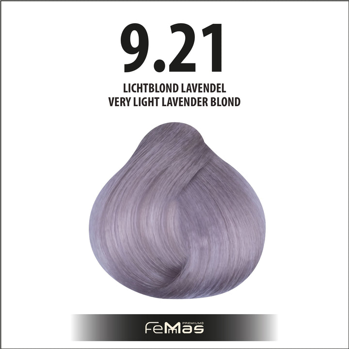 FemMas Haarfarbe 100 ml - Sehr Hellblond Violett Asch (Farbcode: 9.21)