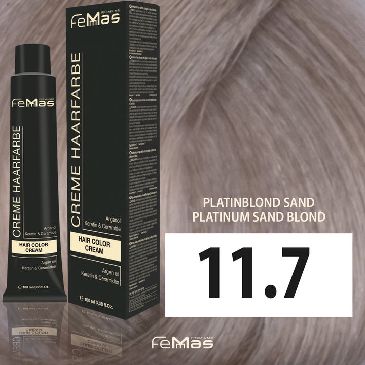 FemMas Haarfarbe 100 ml - Spezial Blond Sand (Farbcode: 11.7)