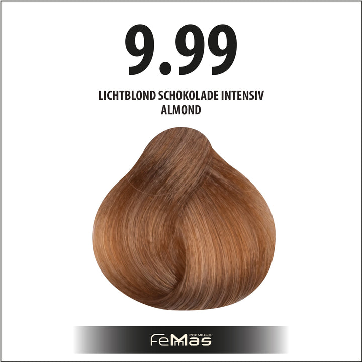FemMas Haarfarbe 100 ml - Sehr Hellblond Schokolade Intensiv (Farbcode: 9.99)