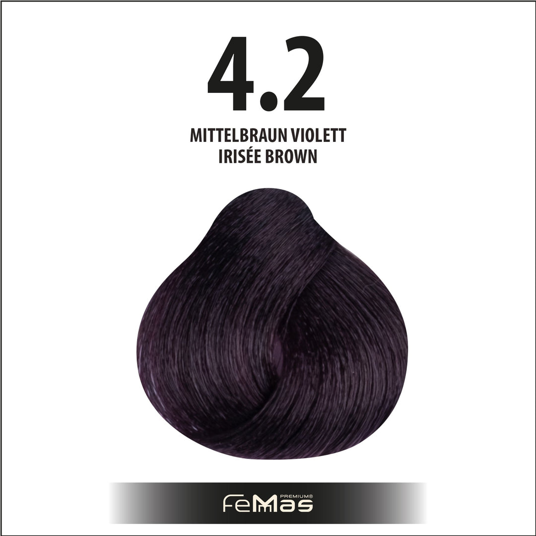 FemMas Haarfarbe 100 ml -  Mittelbraun Violett (Farbcode: 4.2)