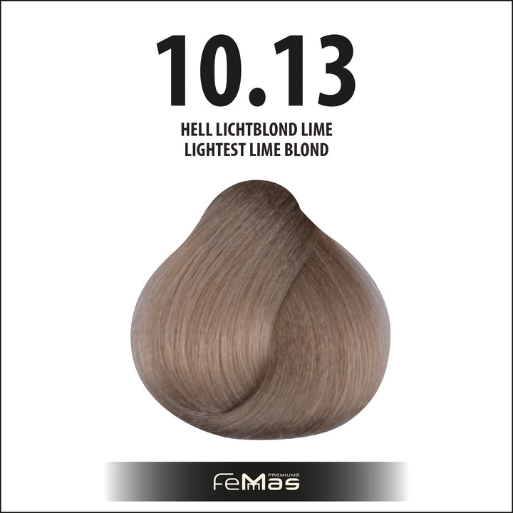 FemMas Haarfarbe 100 ml - Lichtblond Gold Asch (Farbcode: 10.13)