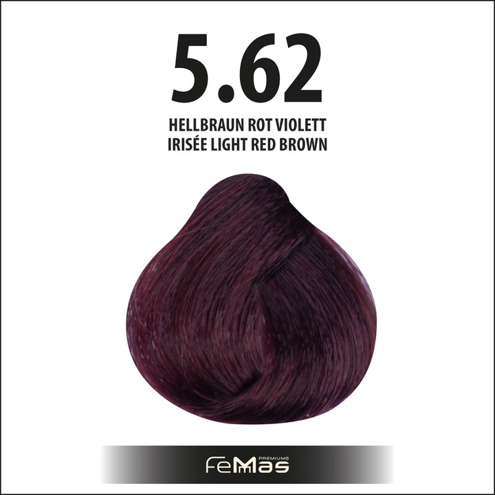 FemMas Haarfarbe 100 ml -  Hellbraun Rot Violett (Farbcode: 5.62)