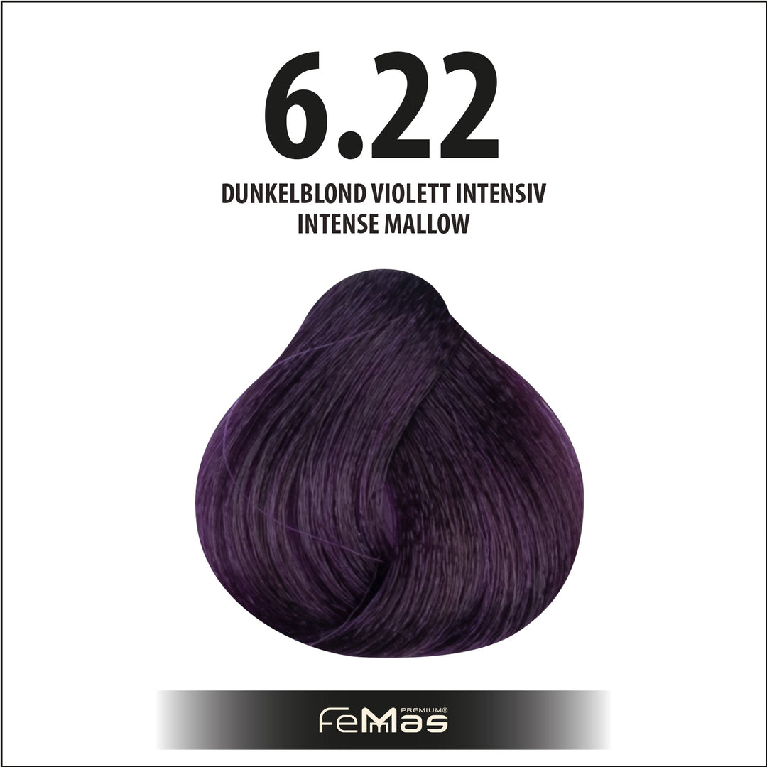 FemMas Haarfarbe 100 ml - Dunkelblond Violett Intensiv (Farbcode: 6.22)