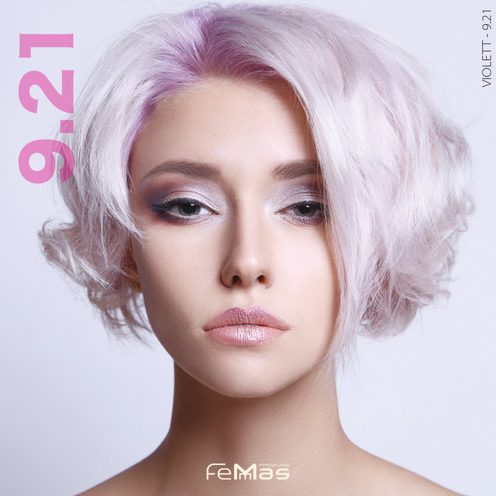 FemMas Haarfarbe 100 ml - Sehr Hellblond Violett Asch (Farbcode: 9.21)